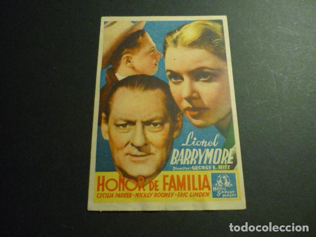 Cine: HONOR DE FAMILIA PROGRAMA DE MANO SIN PUBLICIDAD - Foto 1