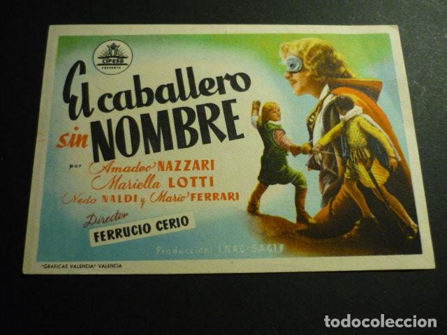 Cine: EL CABALLERO SIN NOMBRE PROGRAMA DE MANO SIN PUBLICIDAD - Foto 1
