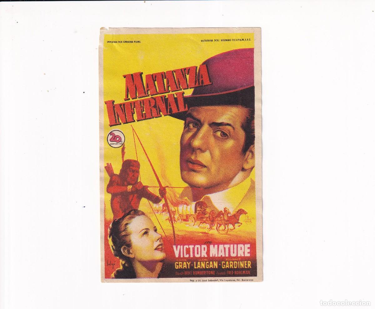 Cine: MATANZA INFERNAL .- VICTOR MATURE - Foto 1