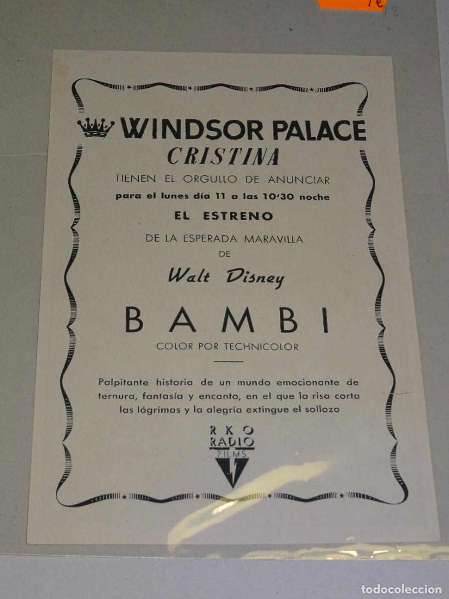 Cine: PROGRAMA DE CINE - BAMBI - WALT DISNEY , BUEN ESTADO - Foto 2