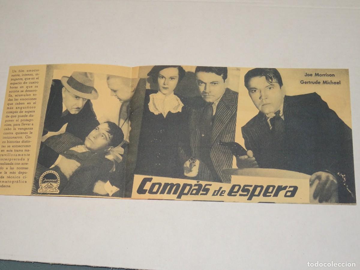 Cine: PROGRAMA DE CINE - COMPAS DE ESPERA, RICHARD BARTHELMESS - BUEN ESTADO - Foto 2
