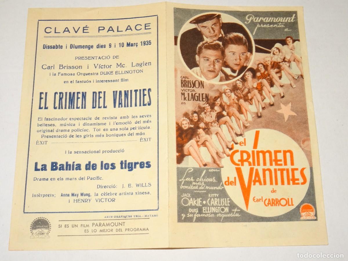 Cine: PROGRAMA DE CINE - EL CRIMEN DEL VANITIES DE EARL CARROLL, BUEN ESTADO - Foto 1