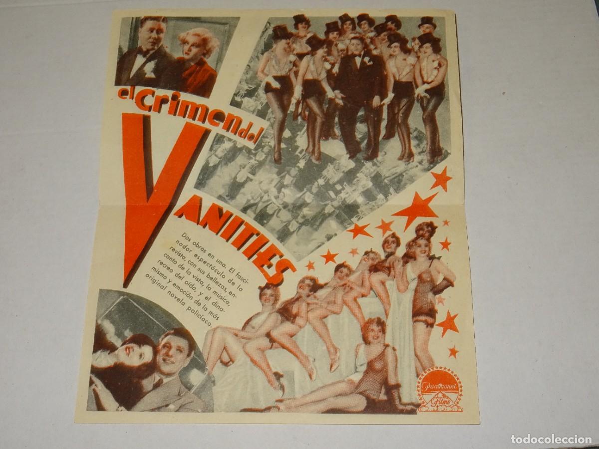 Cine: PROGRAMA DE CINE - EL CRIMEN DEL VANITIES DE EARL CARROLL, BUEN ESTADO - Foto 2