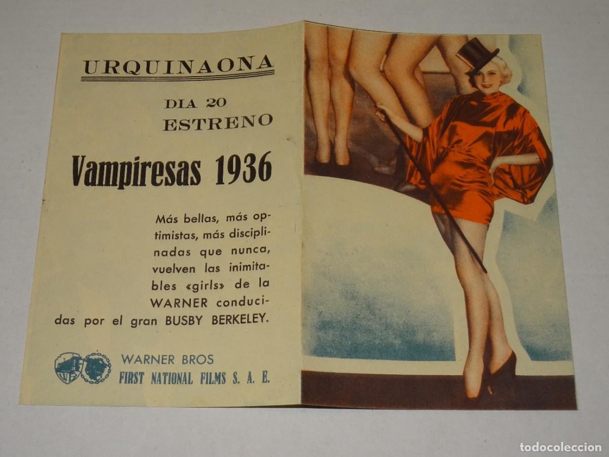 Cine: PROGRAMA DE CINE - VAMPIRESAS 1936 - BUSBY BERKELEY, BUEN ESTADO - Foto 1