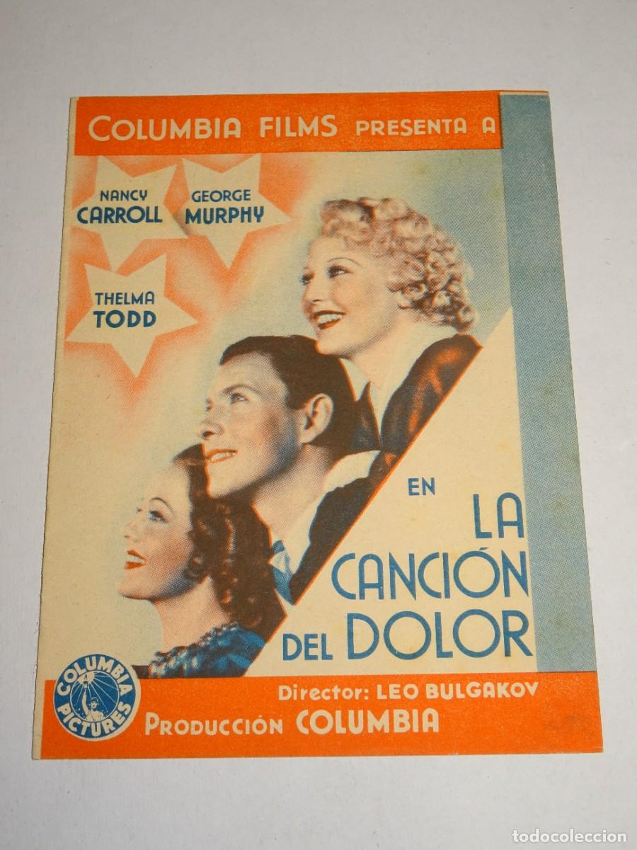 Cine: PROGRAMA DE CINE - LA CANCI&Oacute;N DEL DOLOR - NANCY CARROLL, GEORGE MURPHY - BUEN ESTADO - Foto 1