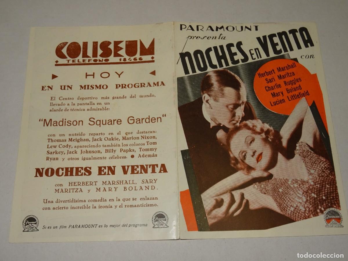 Cine: PROGRAMA DE CINE - NOCHES EN VENTA - HERBERT MARSHALL, SARI MARITZA - BUEN ESTADO - Foto 1