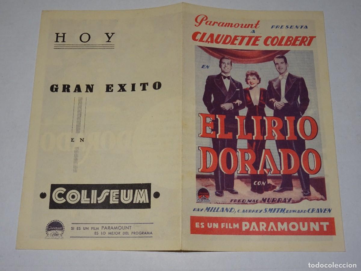 Cine: PROGRAMA DE CINE - EL LIRIO DORADO - CLAUDETTE COLBERT - BUEN ESTADO - Foto 1