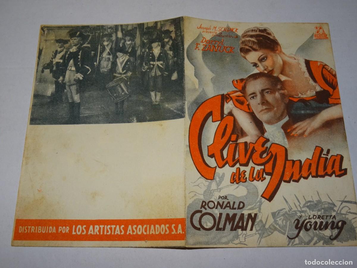 Cine: PROGRAMA DE CINE - CLIVE DE LA INDIA, RINALD COLMAN - LORETTA YOUNG - SE&Ntilde;ALES DE USO - Foto 1