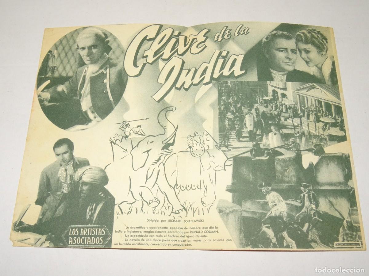 Cine: PROGRAMA DE CINE - CLIVE DE LA INDIA, RINALD COLMAN - LORETTA YOUNG - SE&Ntilde;ALES DE USO - Foto 2