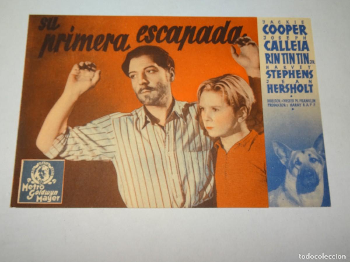 Cine: PROGRAMA DE CINE - SU PRIMERA ESCAPADA - JACKIE COOPER - BUEN ESTADO - Foto 1