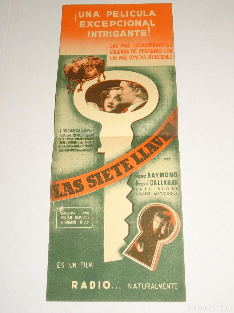 Cine: PROGRAMA DE CINE - LAS SIETE LLAVES - BUEN ESTADO - Foto 2