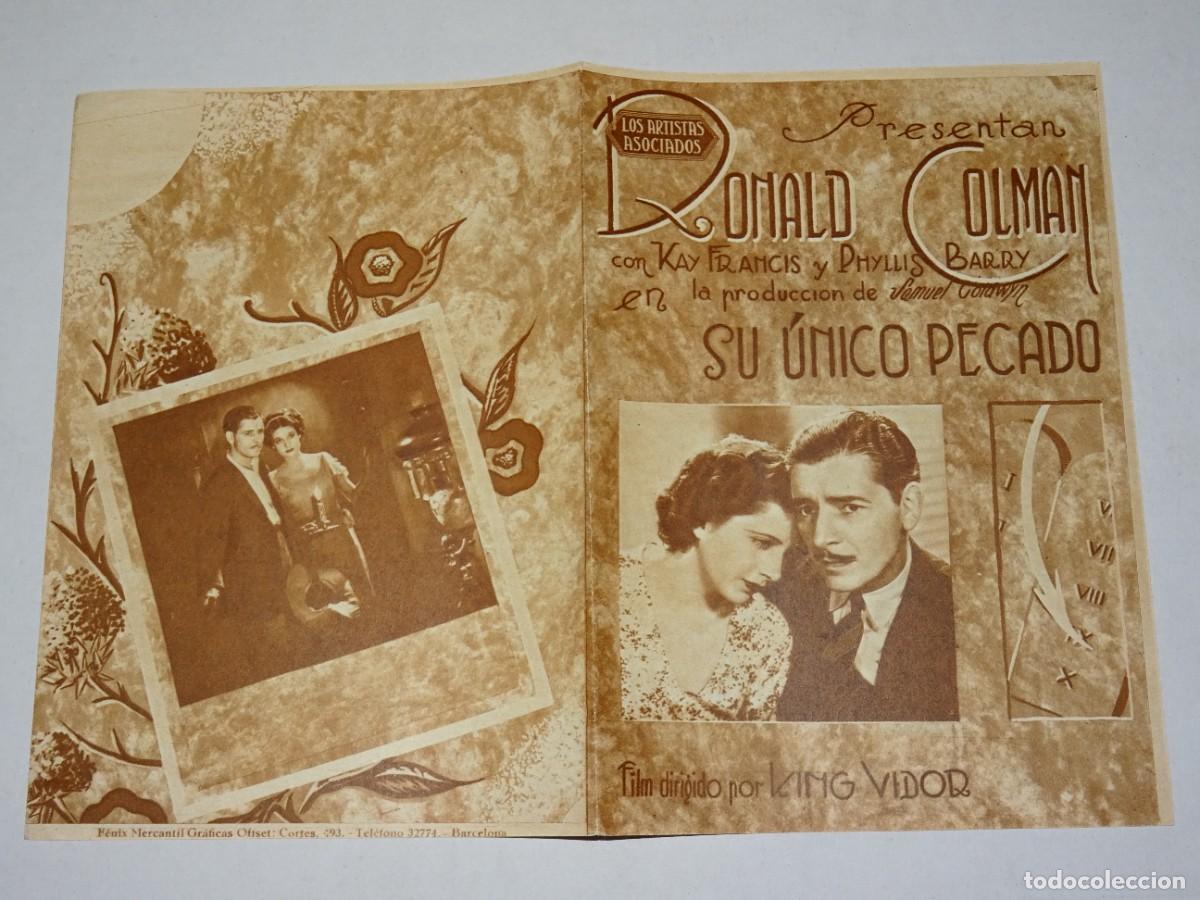 Cine: PROGRAMA DE CINE - SU &Uacute;NICO PECADO, RONALD COLMAN - BUEN ESTADO - Foto 1