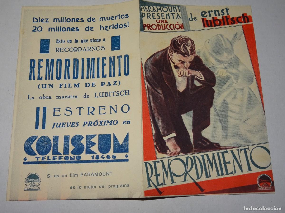 Cine: PROGRAMA DE CINE - REMORDIMIENTO - ERNST LUBITSCH - BUEN ESTADO - Foto 1