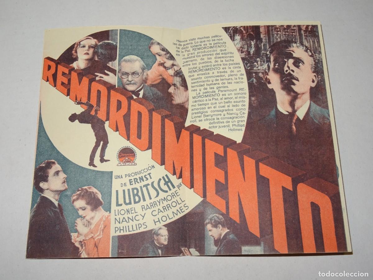 Cine: PROGRAMA DE CINE - REMORDIMIENTO - ERNST LUBITSCH - BUEN ESTADO - Foto 2