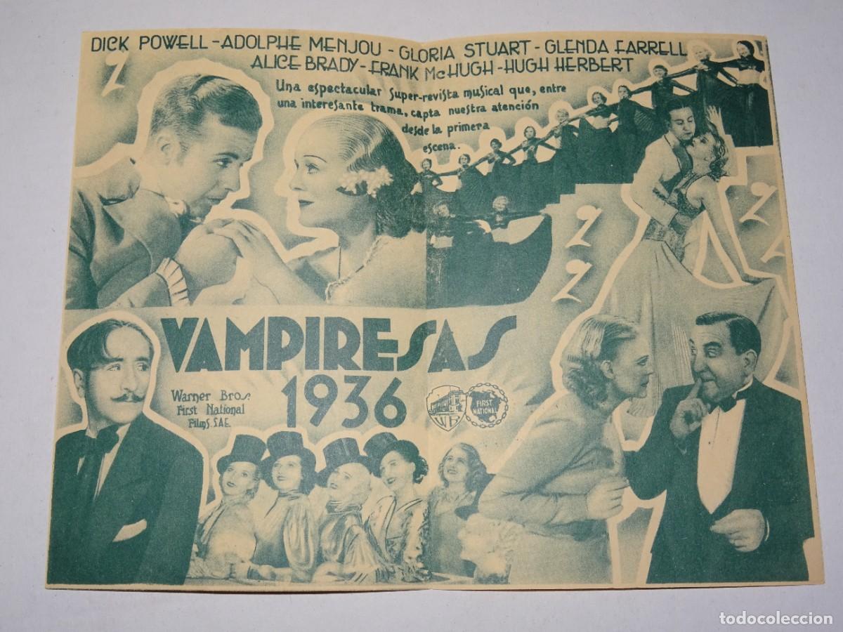 Cine: PROGRAMA DE CINE - VAMPIRESAS 1936 - DICK POEWLL - BUEN ESTADO - Foto 2