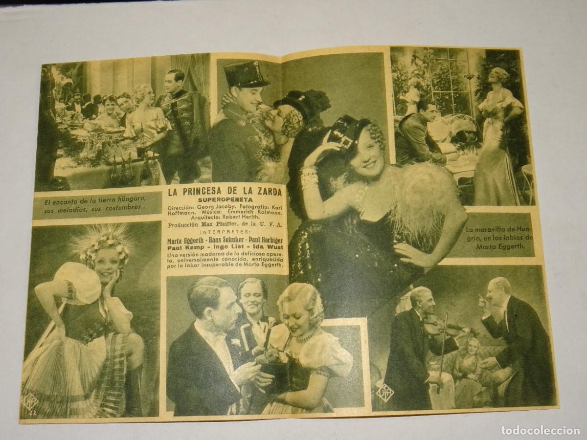 Cine: PROGRAMA DE CINE - LA PRINCESA DE LA ZARDA - MARTA EGGERTH - BUEN ESTADO - Foto 2