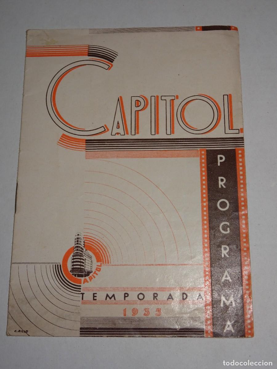 Cine: PROGRAMA DE CINE - PROGRAMA TEMPORADA 1933 - CINE CAPITOL, ILUSTRADO - BUEN ESTADO - Foto 1