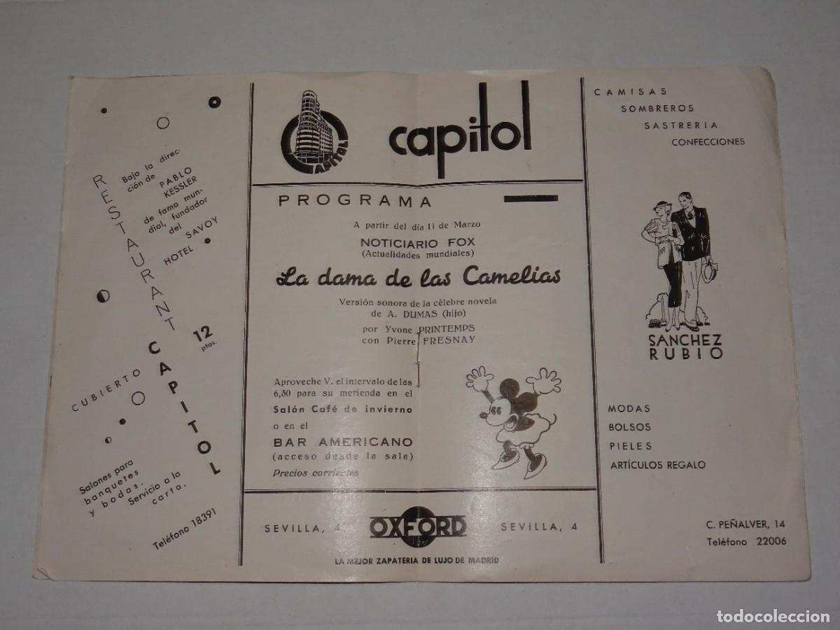 Cine: PROGRAMA DE CINE - PROGRAMA TEMPORADA 1933 - CINE CAPITOL, ILUSTRADO - BUEN ESTADO - Foto 3