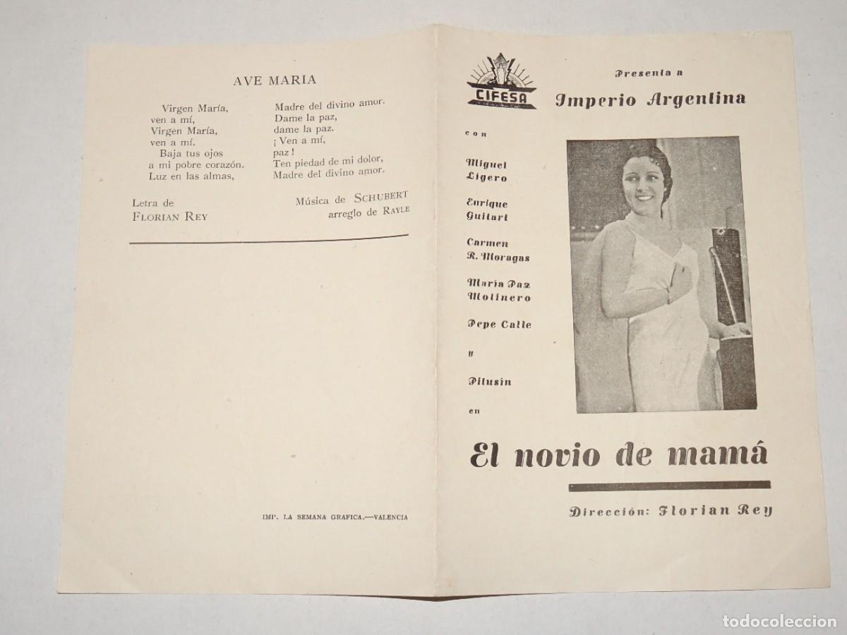 Cine: PROGRAMA DE CINE - EL NOVIO DE MAM&Aacute; - IMPERIO ARGENTINA - BUEN ESTADO - Foto 1