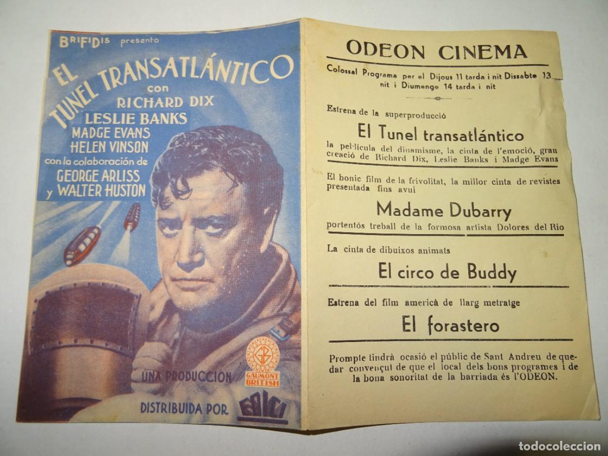 Cine: PROGRAMA DE CINE - EL T&Uacute;NEL TRANSATL&Aacute;NTICO - ODEON CINEMA - SE&Ntilde;ALES DE USO - Foto 1