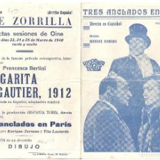 Cine: PTCC2 20 TRES ANCLADOS EN PARIS PROGRAMA DOBLE HISPANIA TOBIS HUGO DEL CARRIL CINE ARGENTINO