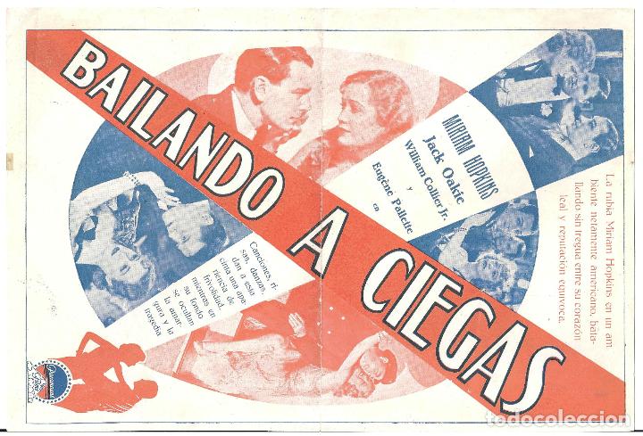 Cine: PTCC2 20 BAILANDO A CIEGAS PROGRAMA DOBLE PARAMOUNT MIRIAM HOPKINS - Foto 2