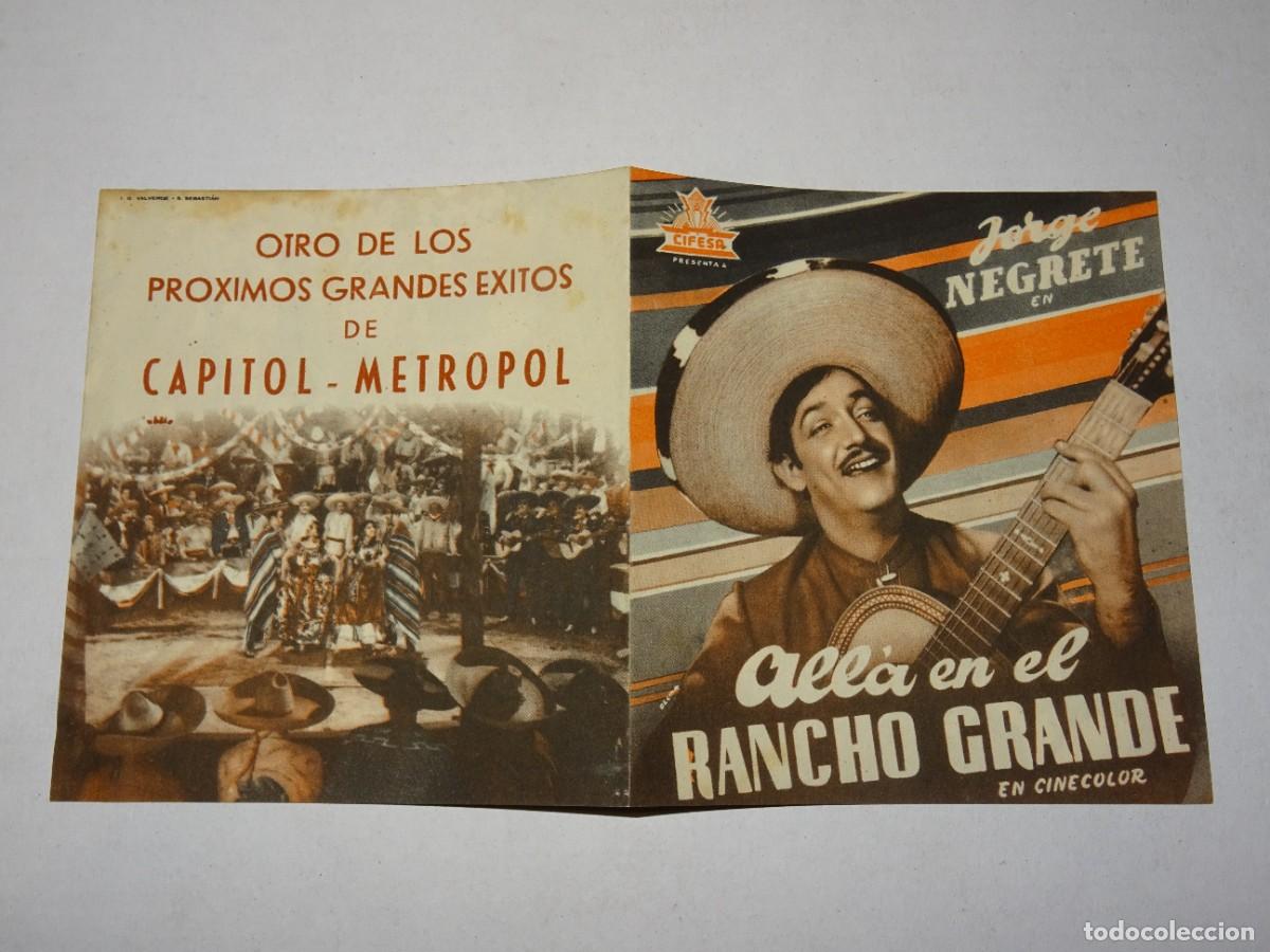 Cine: PROGRAMA DE CINE - ALL&Aacute; EN EL RANCHO GRANDE - BUEN ESTADO - Foto 1