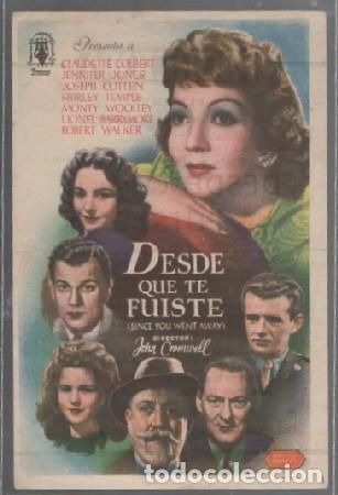 Cine: PROGRAMA DE CINE. DESDE QUE TE FUISTE PC-6815 - Foto 1