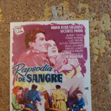 Cine: FOLLETO DE MANO DE LA PELICULA RAPSODIA DE SANGRE. Lote 403199944