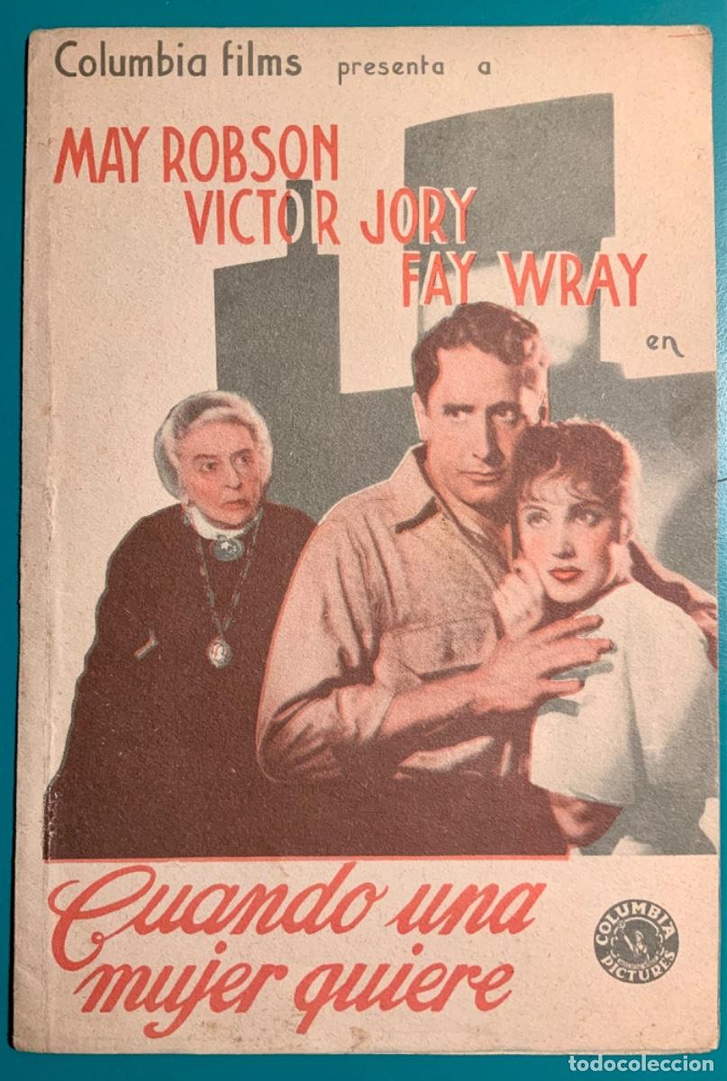  Flyers Publicitaires de films Anciens: RARO PROGRAMA CINE DOBLE CUANDO UNA MUJER QUIERE, MAY ROBSON, VICTOR JORY, FAY WRAY, A&Ntilde;OS 30&acute;S