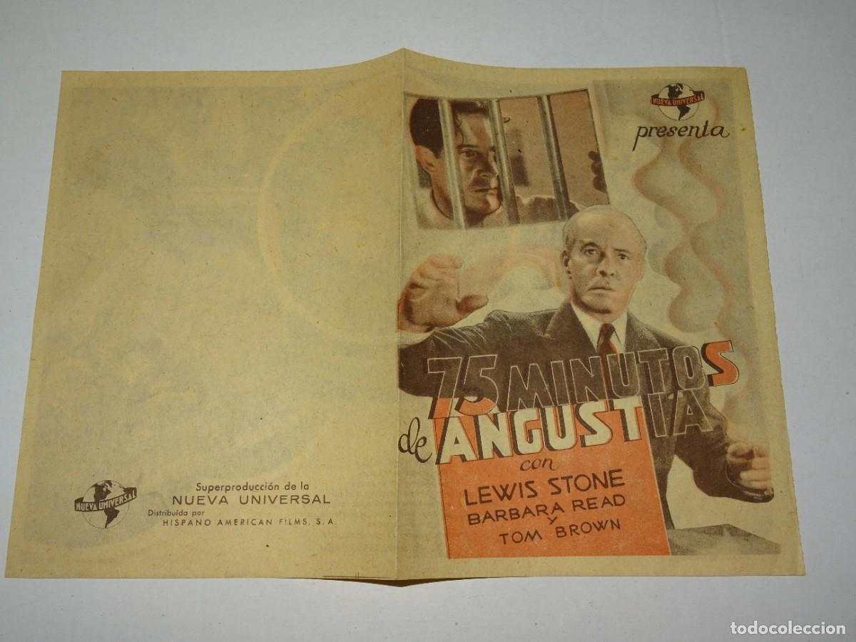 Cine: PROGRAMA DE CINE - 75 MINUTOS DE ANGUSTIA - BUEN ESTADO - Foto 1