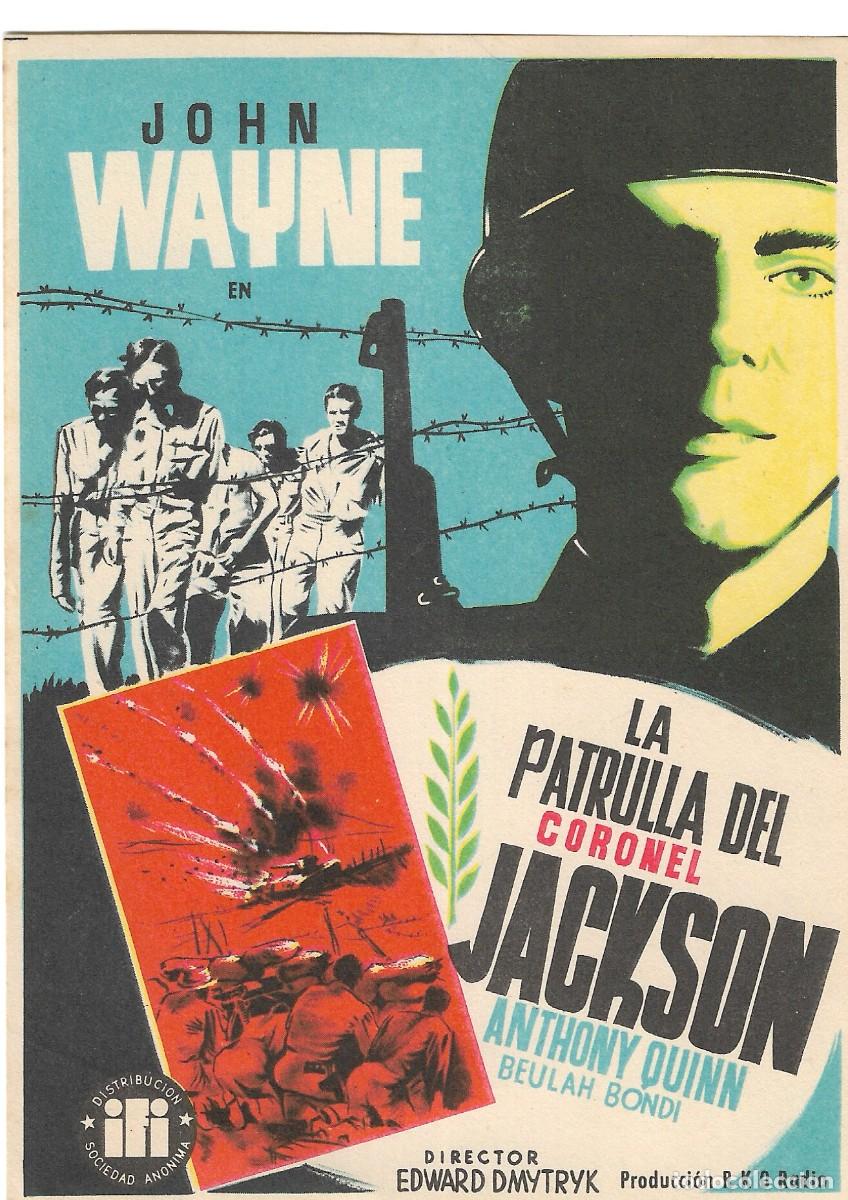 Cine: PROGRAMA DE CINE - LA PATRULLA DEL CORONEL JACKSON - JOHN WAYNE - SIN PUBLICIDAD - 1955. - Foto 1