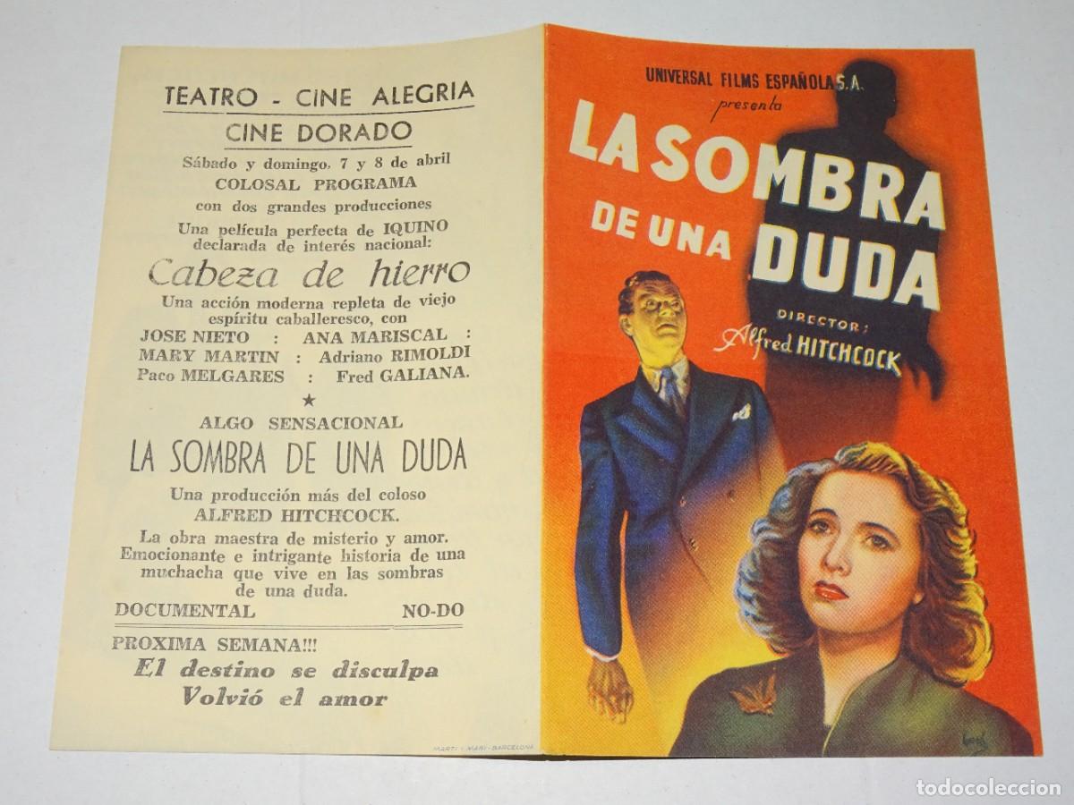 Cine: PROGRAMA DE CINE - LA SOMBRA DE UNA DUDA - BUEN ESTADO - Foto 1