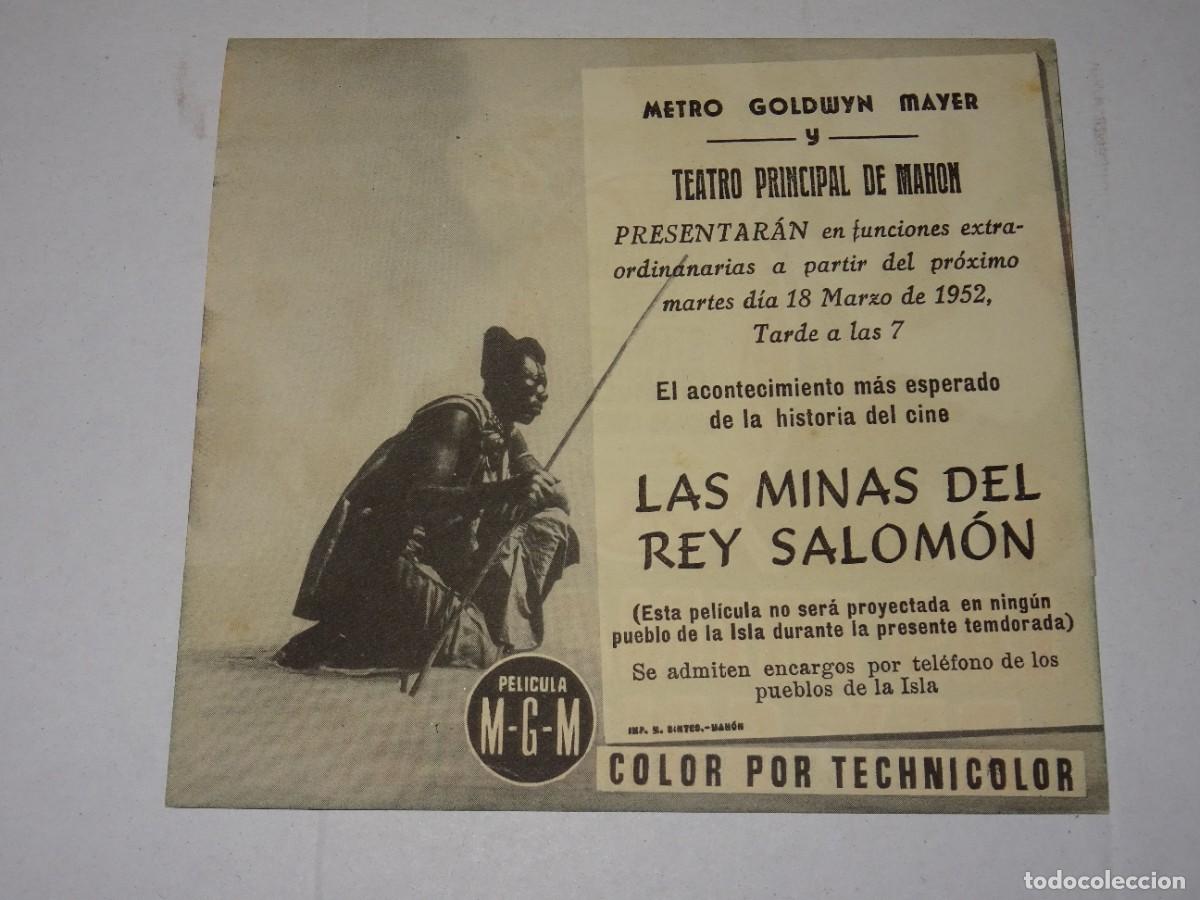 Cine: PROGRAMA DE CINE -LAS MINAS DEL REY SALOMON - BUEN ESTADO - Foto 2