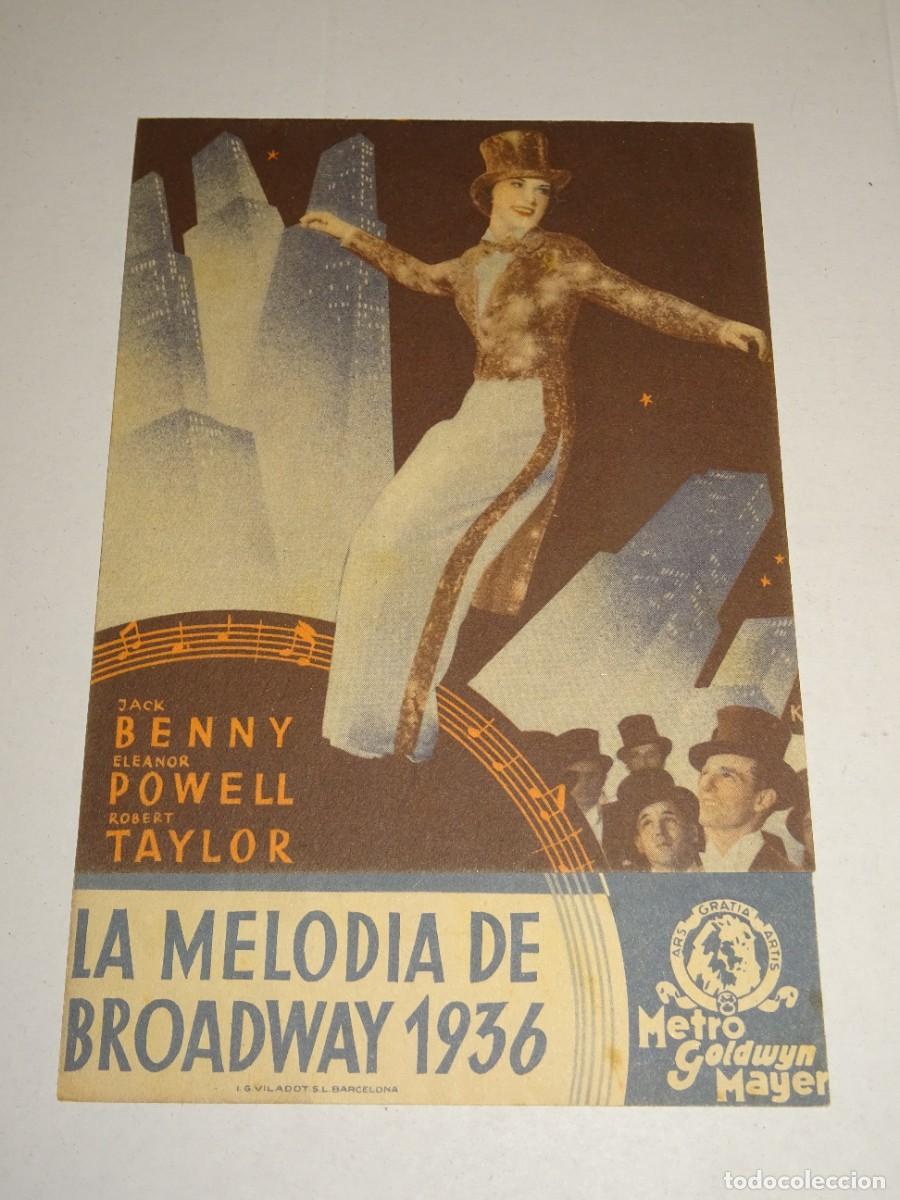 Cine: PROGRAMA DE CINE - LA MELODIA DE BROASWAY 1936 - BUEN ESTADO - Foto 1