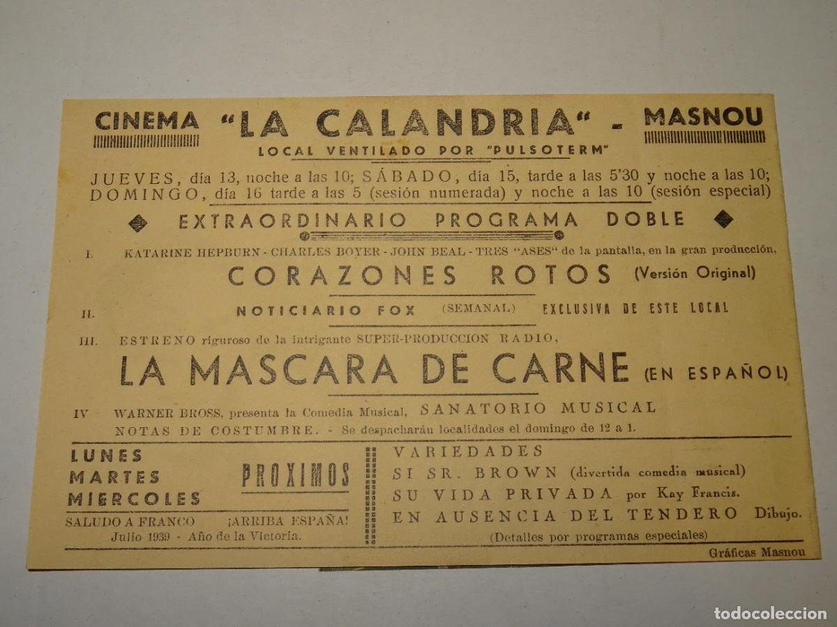 Cine: PROGRAMA DE CINE - LA MASCARA DE CARNE - BUEN ESTADO - Foto 2