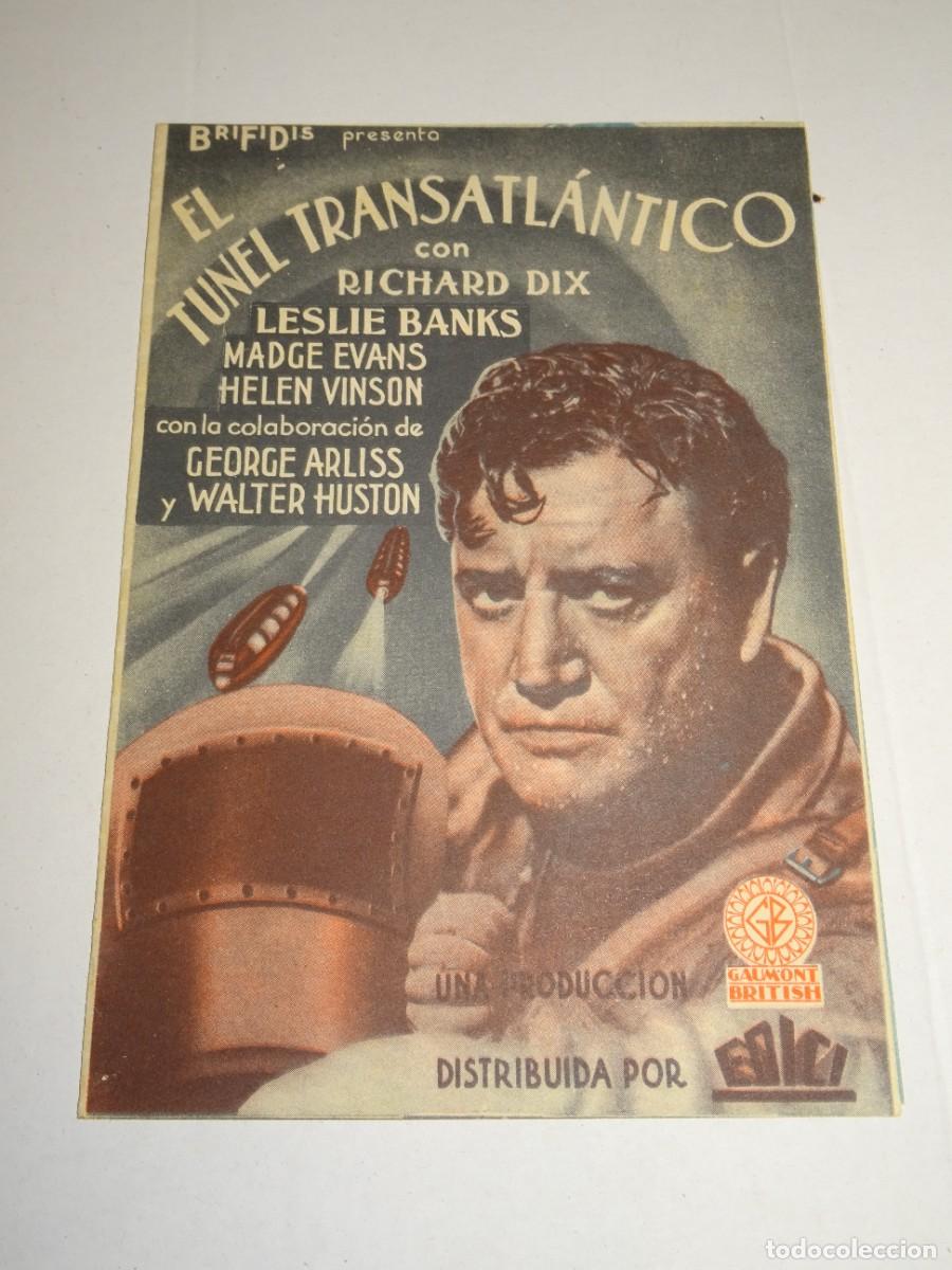 Cine: PROGRAMA DE CINE - EL T&Uacute;NEL TRANSATL&Aacute;NTICO - BUEN ESTADO - Foto 1