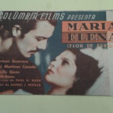 Cine: MARIA ELENA (FLOR DE FUEGO) CARMEN GUERRERO ORIGINAL DOBLE S.P.