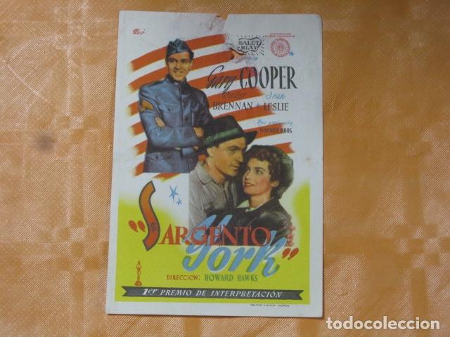 Cine: FOLLETO DE MANO SARGENTO YORK - Foto 1