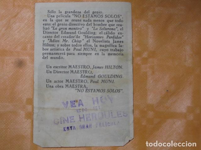 Cine: FOLLETO DE MANO NO ESTAMOS SOLOS - Foto 2