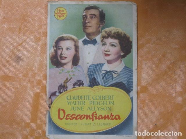 Cine: FOLLETO DE MANO DESCONFIANZA - Foto 1