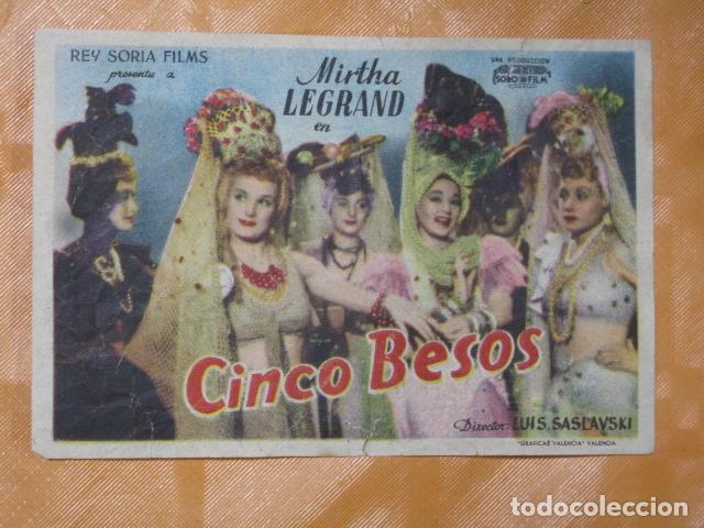 Cine: FOLLETO DE MANO CINCO BESOS - Foto 1