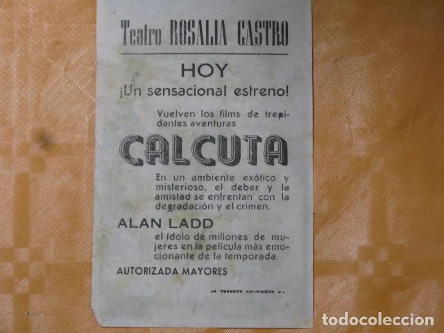 Cine: FOLLETO DE MANO CALCUTA - Foto 2