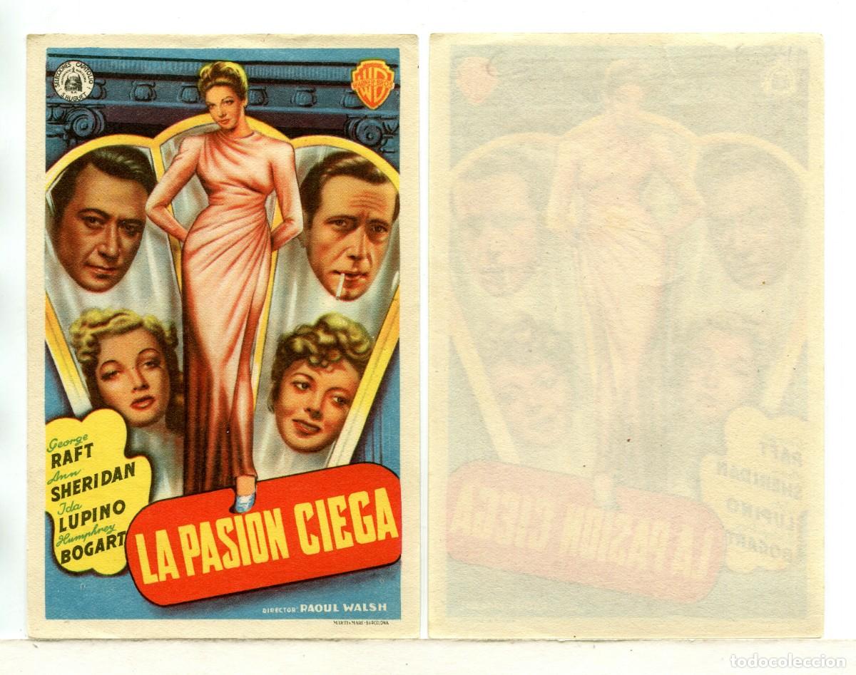  Foglietti di film di film antichi di cinema: PASI&Oacute;N CIEGA, con Humphrey Bogard.