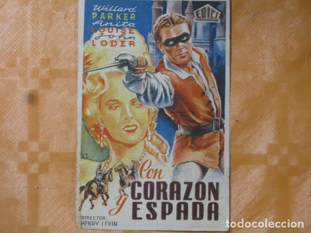 Cine: FOLLETO DE MANO CON CORAZON Y ESPADA - Foto 1