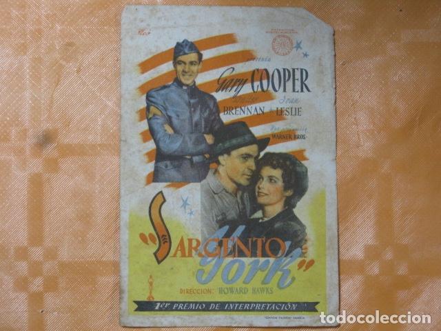 Cine: FOLLETO DE MANO SARGENTO YORK - Foto 1