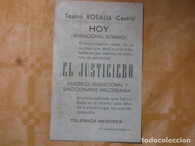 Cine: FOLLETO DE MANO SARGENTO EL JUSTICIERO - Foto 2