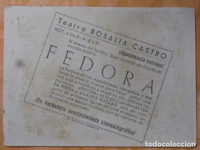 Cine: FOLLETO DE MANO FEDORA - Foto 2