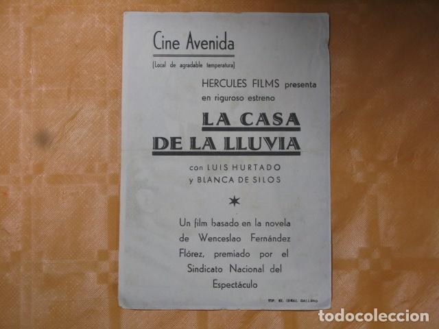 Cine: FOLLETO DE MANO LA CASA DE LA LLUVIA - Foto 2