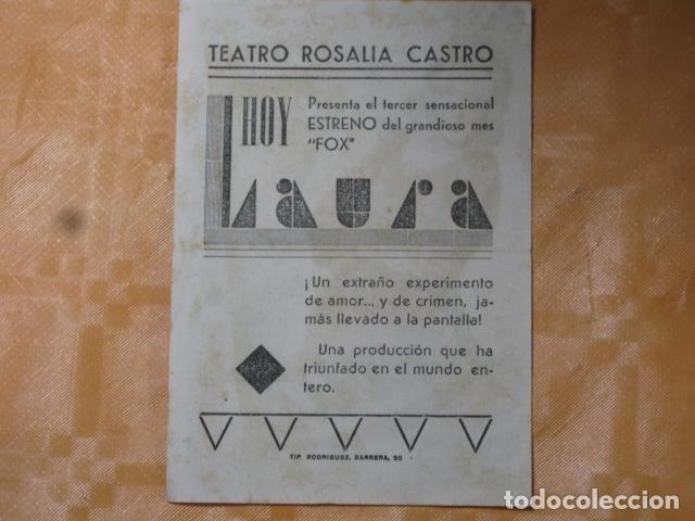 Cine: FOLLETO DE MANO LAURA - Foto 2